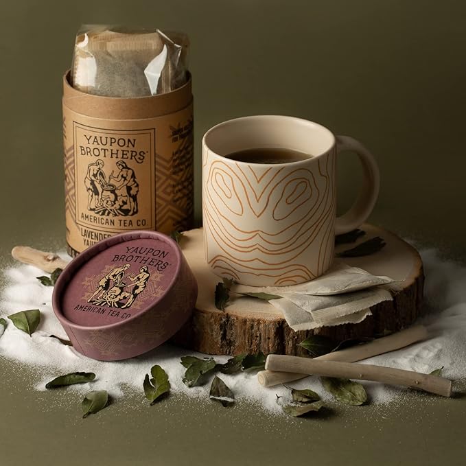 Lavender Coconut Yaupon Tea – Yaupon Brothers – Wild-Crafted, Naturally Caffeinated – Antioxidant-Rich – Florida Grown Superfood – 16 Natural Fiber Tea Bags