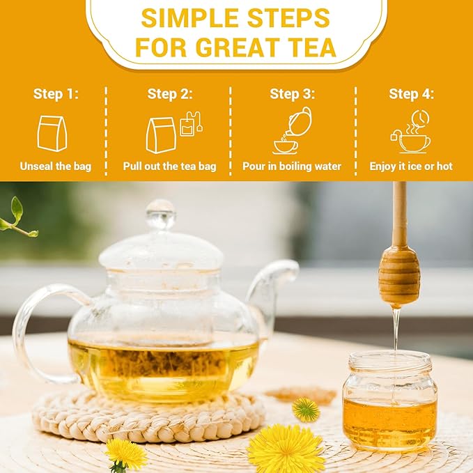 Dandelion Leaf & Root Herbal Tea - Caffeine Free,120 Teabags