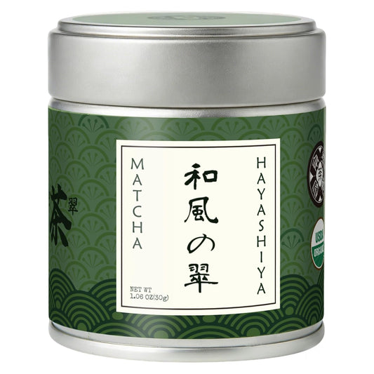 HAYASHIYA Ceremonial Grade Uji Matcha Green Tea Powder, 30g / 1.06oz Tin | First-harvest Uji matcha from Kyoto, Japan, stone-ground for a smooth texture; ideal for tea, lattes and daily use
