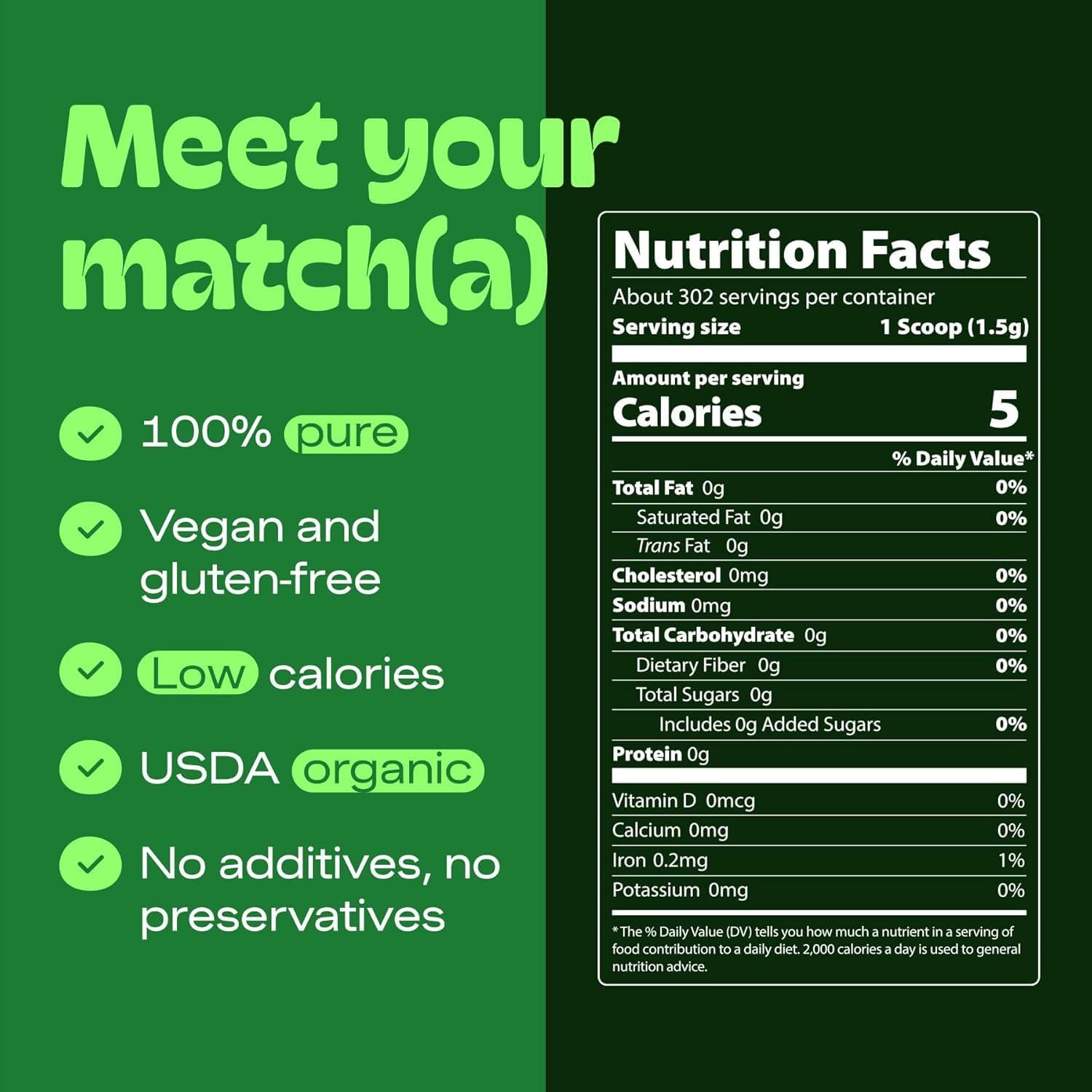 DrinkMatcha Organic Matcha Green Tea Powder 1 LB 100% Pure Matcha | Nothing Added | Perfect for Lattes, Smoothies, Baking (16 Ounce)