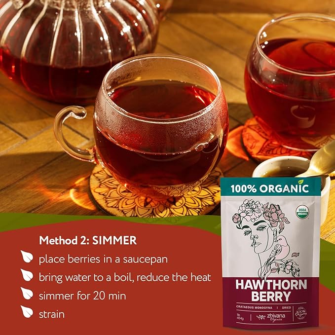 Zhivana Organics Hawthorn Berry Tea – Organic Hawthorne Berries, Value Pack 10lb