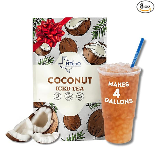 HTeaO Coconut Black Iced Tea Bags – Makes 4 Gallons in 5 Minutes – Large Loaded Tea Sachets for Parties, Family Gatherings, & Groups