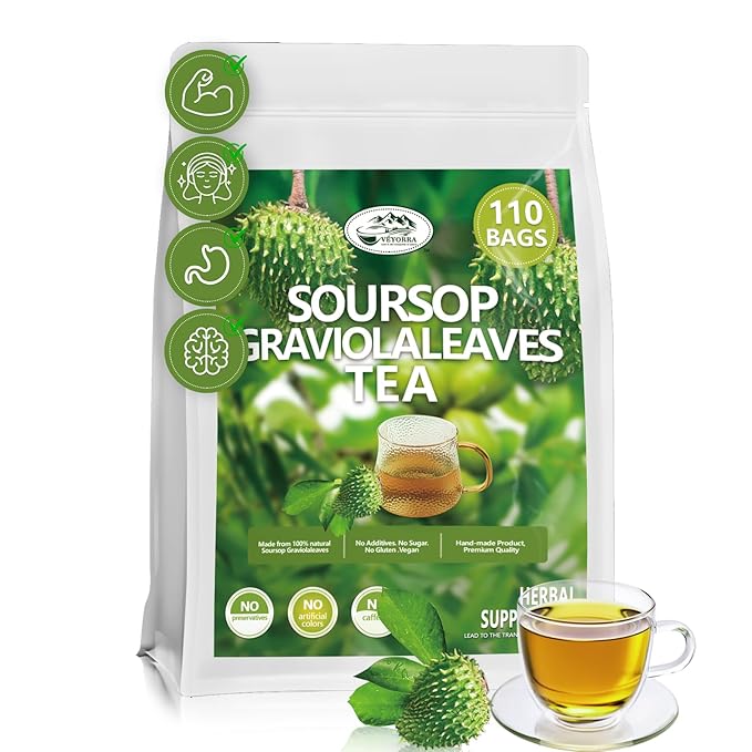 Soursop Leaves Tea Bags, 110 Teabags - Premium Soursop Graviola Leaves - Hojas De Guanabana Tea - Non-GMO - Caffeine-free - Improve Digestion