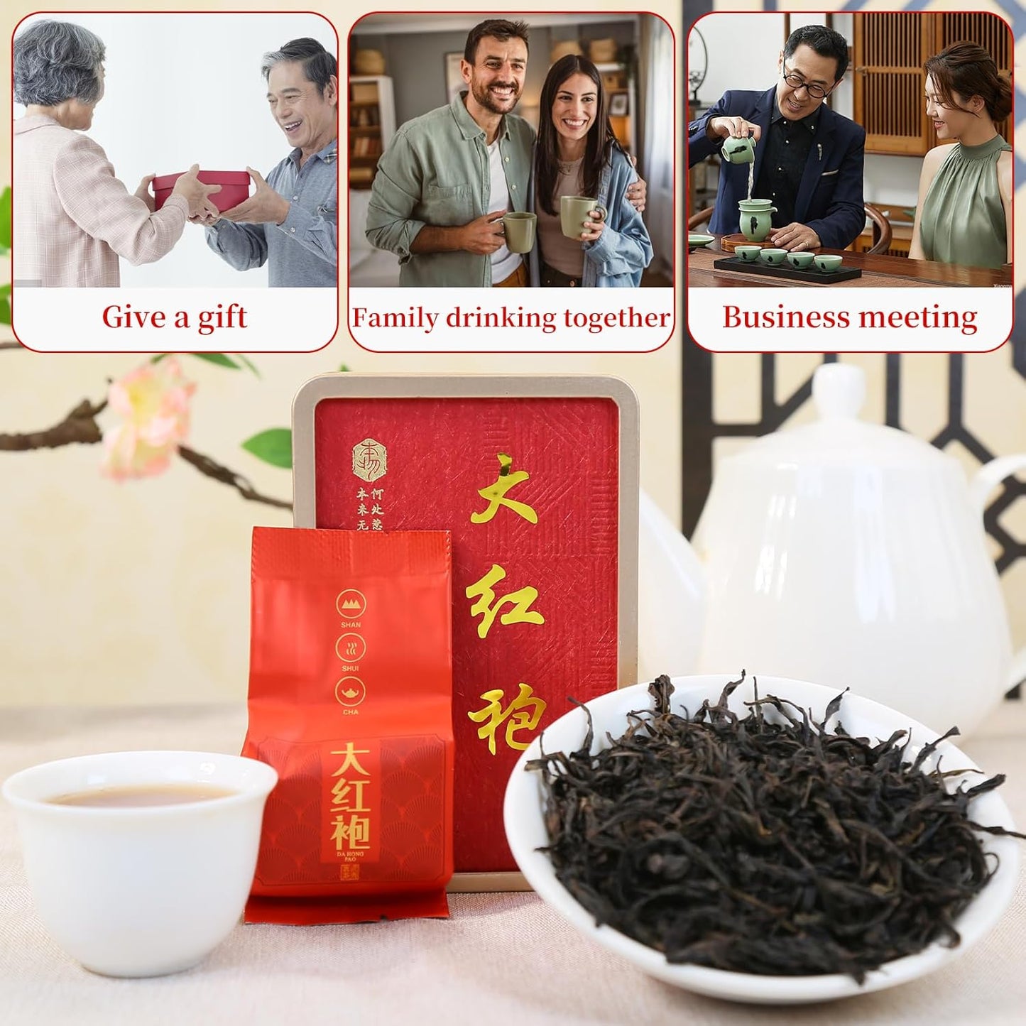 XIXICHA Dahongpao Oolong Tea Rock Tea 80g/2.82oz 8g*10bags Chinese Loose leaf Tea Big Red Robe Strong Flower Aroma Wuyi Mountain Da Hong Pao 大红袍 乌龙茶 茶叶 福建武夷山岩茶 独立包装袋泡