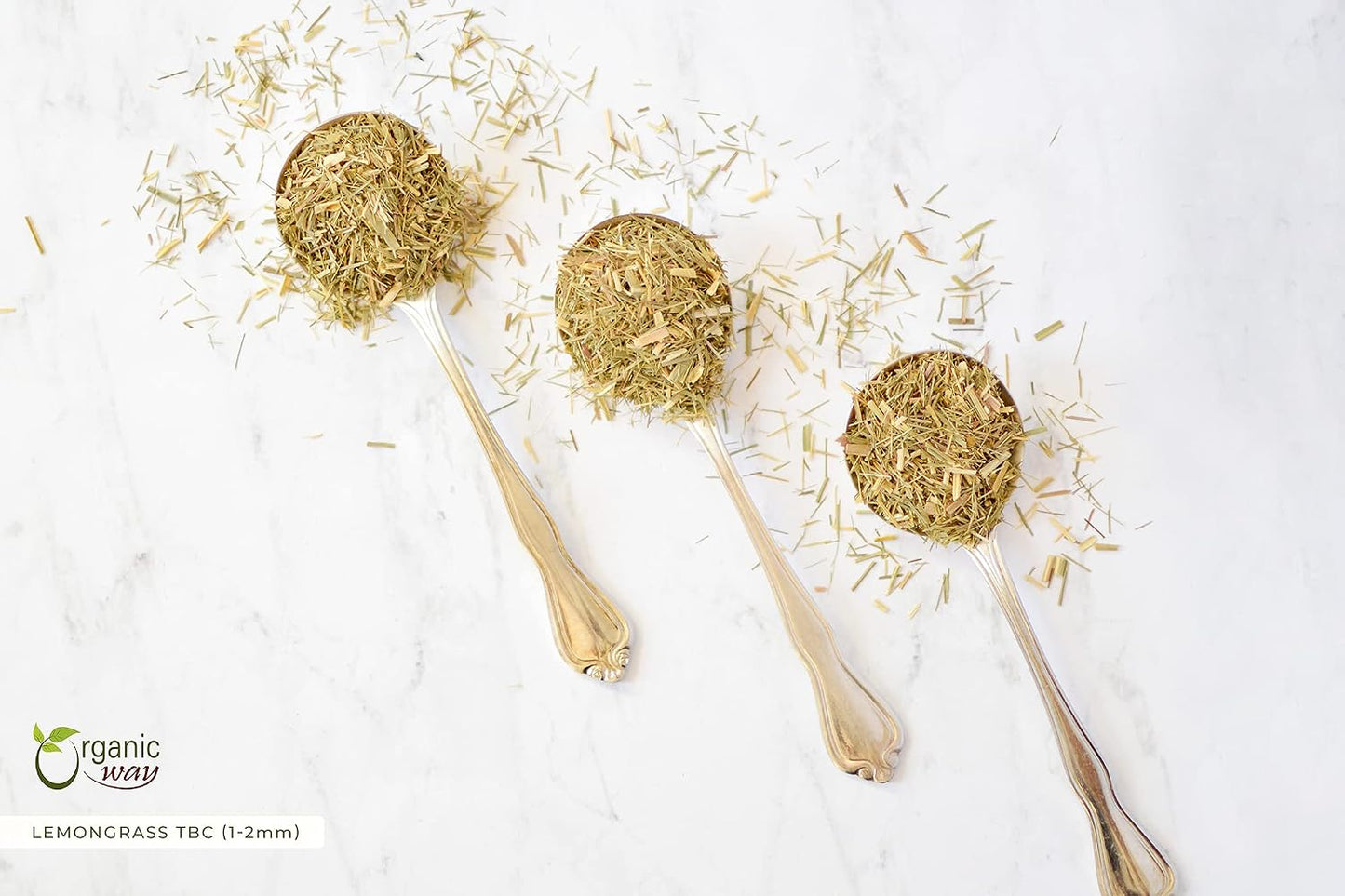 Organic Way Dried Lemongrass Fine Cut &amp; Sifted | Herbal Tea (Cymbopogon citratus) - Organic &amp; Kosher Certified | Raw, Vegan, Non GMO &amp; Gluten Free | USDA Certified | Origin - India (1/2LBS / 8Oz)