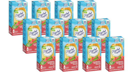 Crystal Light On The Go Green Tea Raspberry, 10 Count Boxes (Pack of 12)