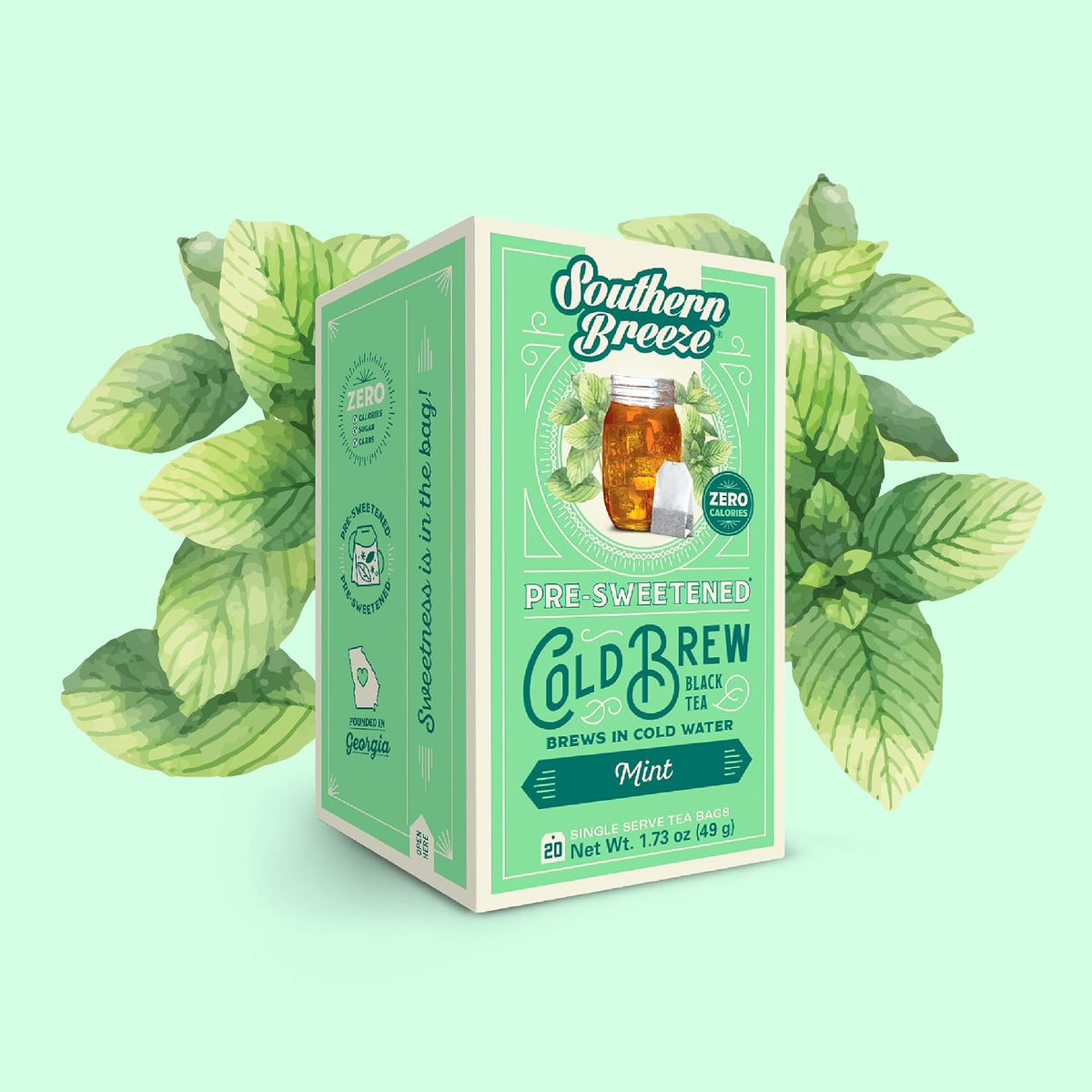 Southern Breeze Cold Brew Sweet Tea Mint Iced Tea 20 Tea Bags