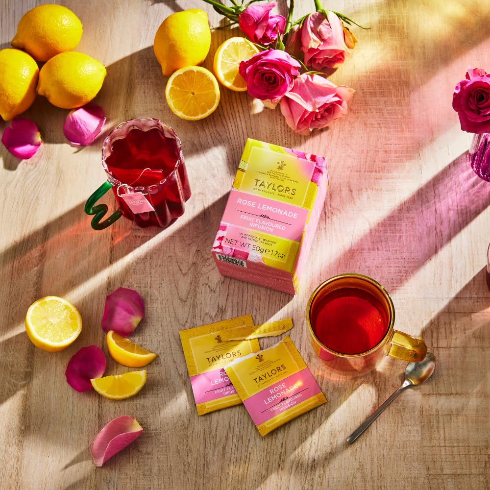 Taylors of Harrogate Rose Lemonade Herbal Tea Bags, 20ct (Pack of 6)