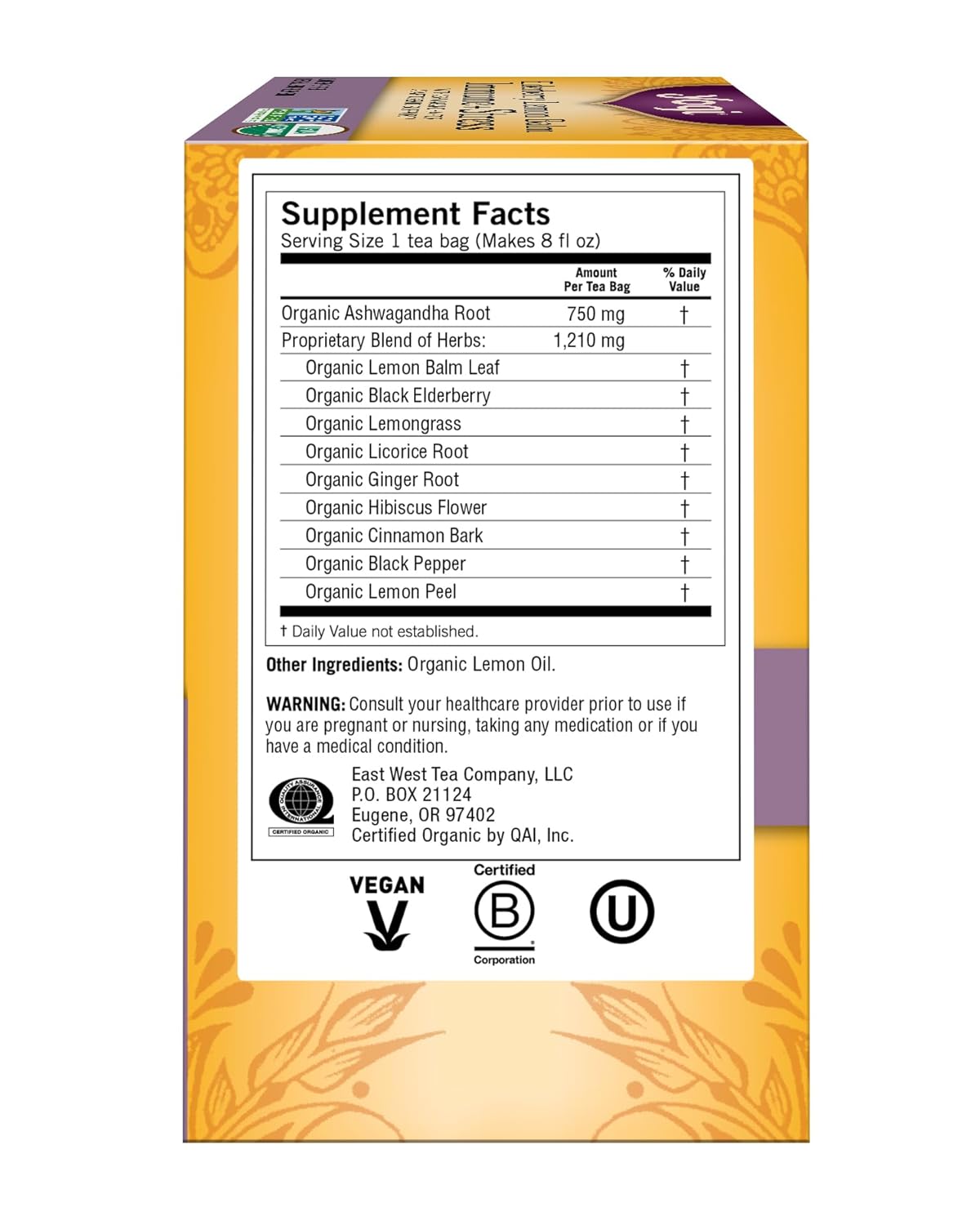Yogi Tea, Tea Immune Stress Elderberry Lemon Balm Organic, 16 Count