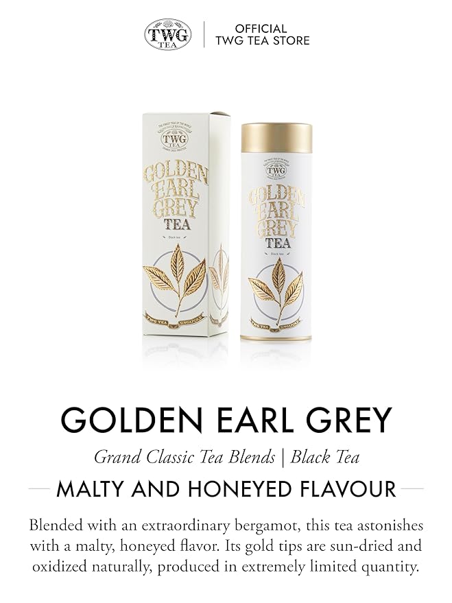 TWG Tea | Golden Earl Grey | Black Tea | Bergamot | Haute Couture Tin, 100g | Gift Set