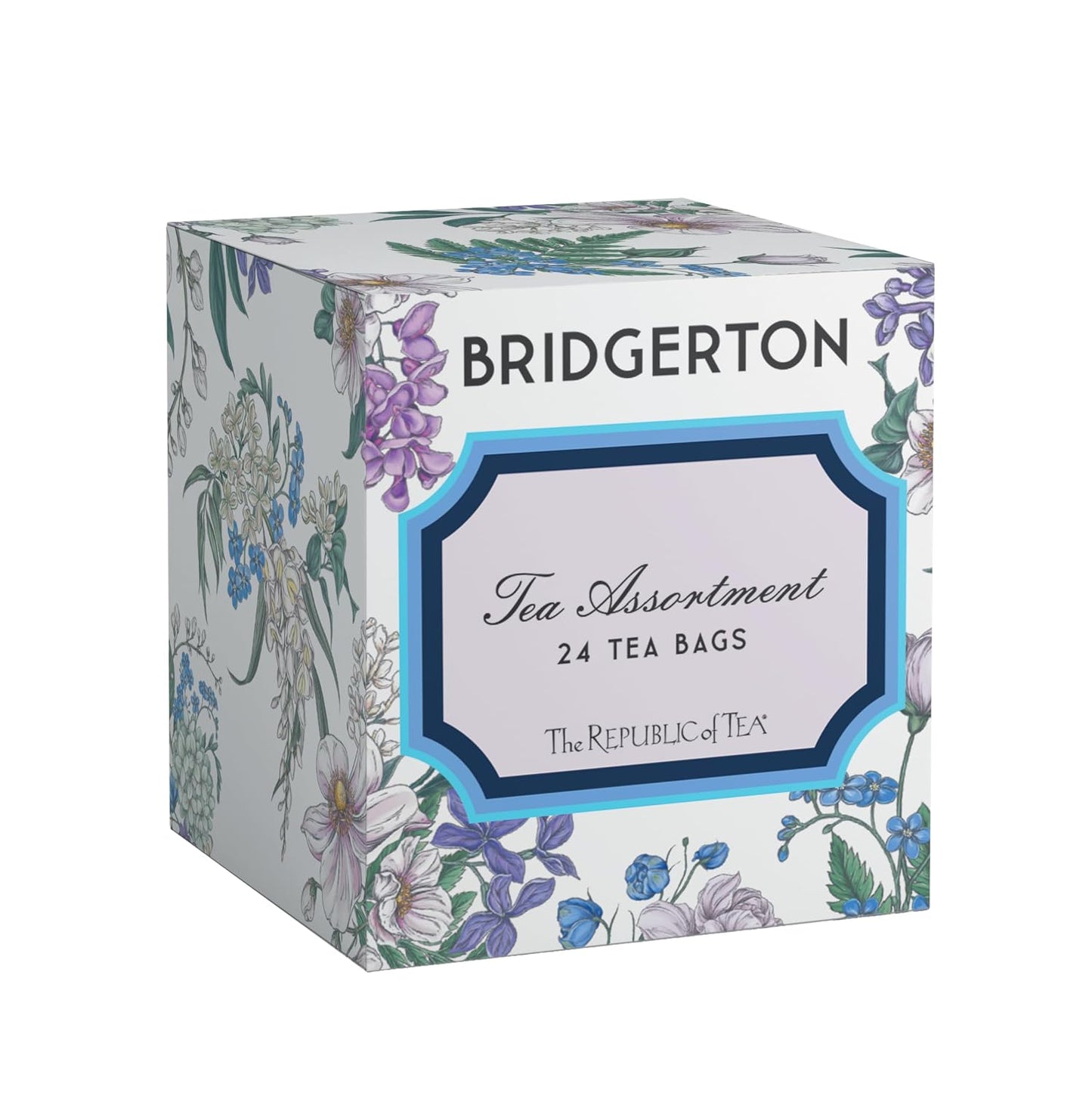The Republic of Tea Bridgerton Season 4 Gift Tea Assortment, 24 Count | Made for sampling, gifting or sharing. Bright and tart with notes of soft florals. Gluten Free. Made with hibiscus.