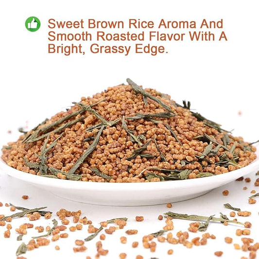 Plant Gift Genmaicha Tea, 玄米茶 Genmai-cha Green Tea with Roasted Rice, Genmaicha - Japanese Loose Leaf Tea - Gen Mai Cha Green Tea, Caffeine Level Low 170G/6oz