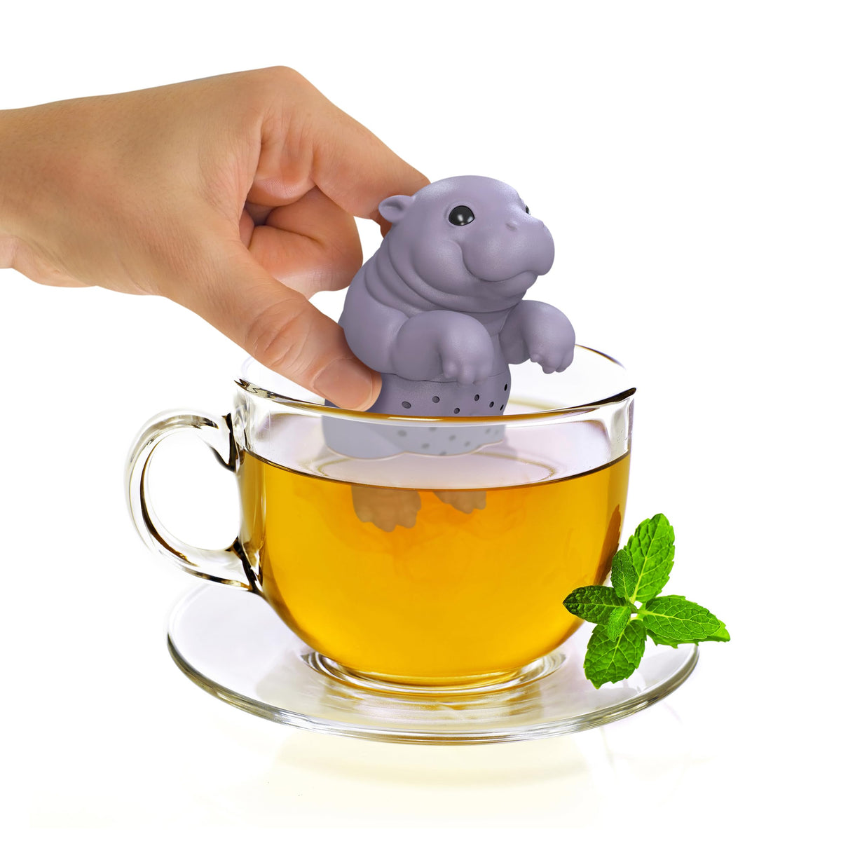 Fred & Friends Genuine Fred SIP'OPOTAMUS Baby Hippo Tea Infuser – Moo Deng Inspired Design - Loose Leaf Tea Strainer