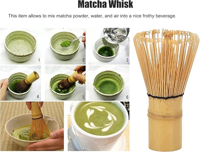 Matcha Whisk Chasen Tea Brush Tool for Japanese Green Tea Ceremony with Smooth Surface Comfortable Handle Fine Tines