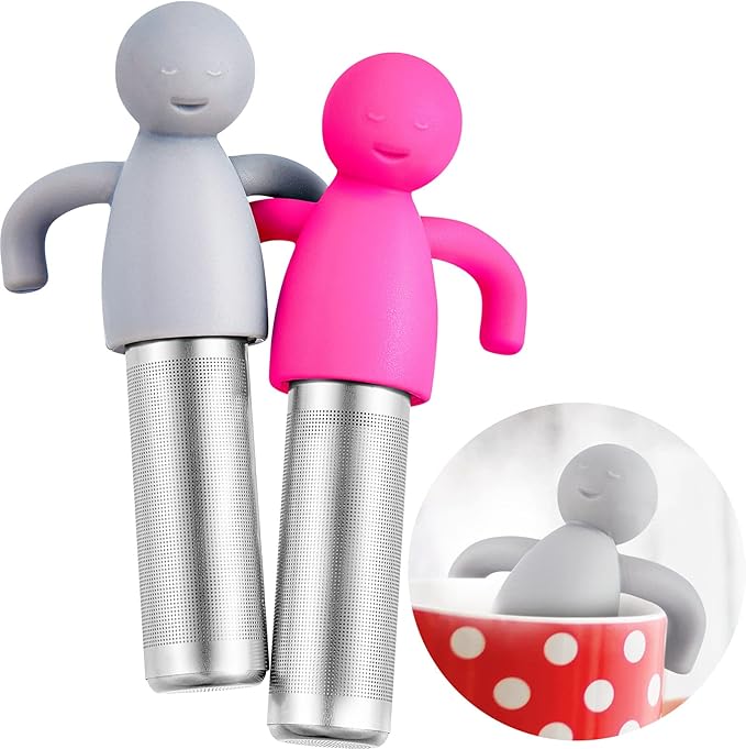 2 Pieces Tea Infuser for Loose Tea Cute Fine Mesh Tea Strainer Stainless Steel Tea Filter Ball Tea D