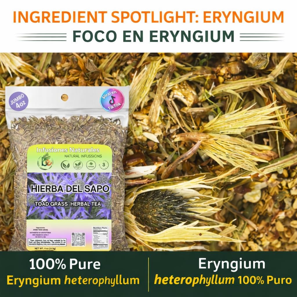 B-Experts Hierba del Sapo Herbal Tea 4 oz (113g) - 100% Natural Mexican Thistle (Eryngium heterophyllum) - Traditional Loose