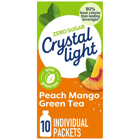 Crystal Light Sugar-Free Powdered Drink Mix (Green Tea, 0.8 oz) | for Convenient On-the-Go Flavorful Hydration Zero Sugar Gluten Free, Made With Green Tea