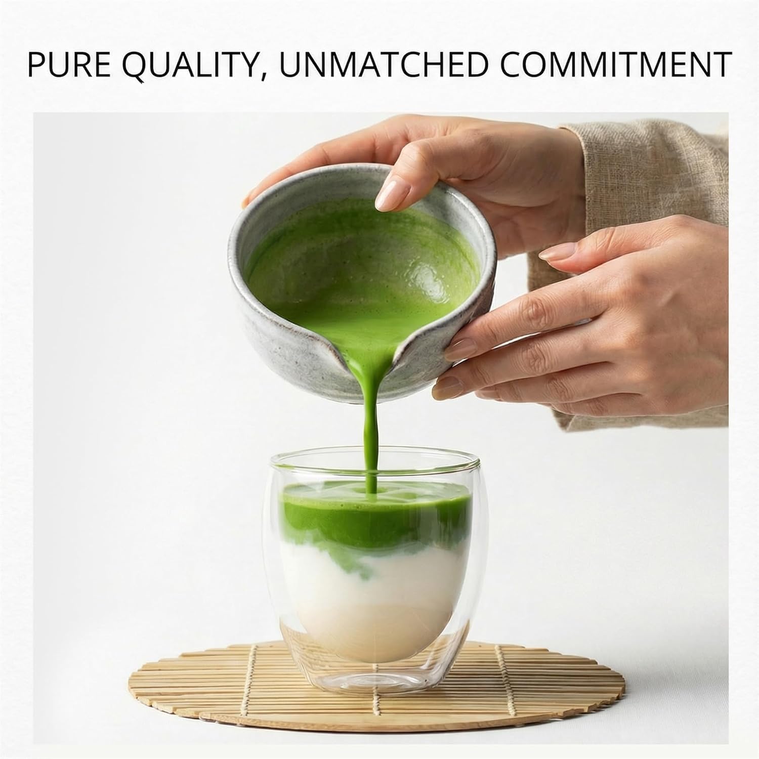 35°N MATCHA Organic Ceremonial Grade Matcha Green Tea Powder – Smooth, Vibrant Green, Low Bitterness, First Harvest, Ideal for Matcha Lattes & Usucha, USDA Certified (40g / 1.4oz)-White Tin