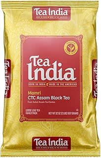 Tea India CTC Assam Loose Leaf Black Tea Strong, Full-Bodied Flavorful Blend Of Premium Black Tea Made with Natural Ingredients Traditional Indian Tea Caffeinated Iced Tea Breakfast Tea (32 Ounce)