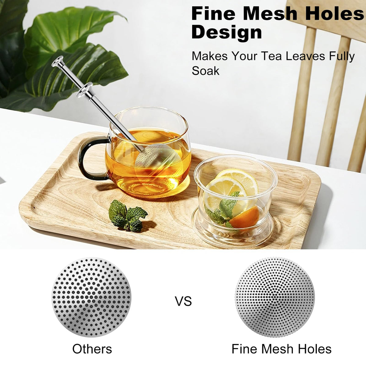 Numola Long Handle Tea Ball, Tea Infuser for Loose Leaf Tea, 2Pcs