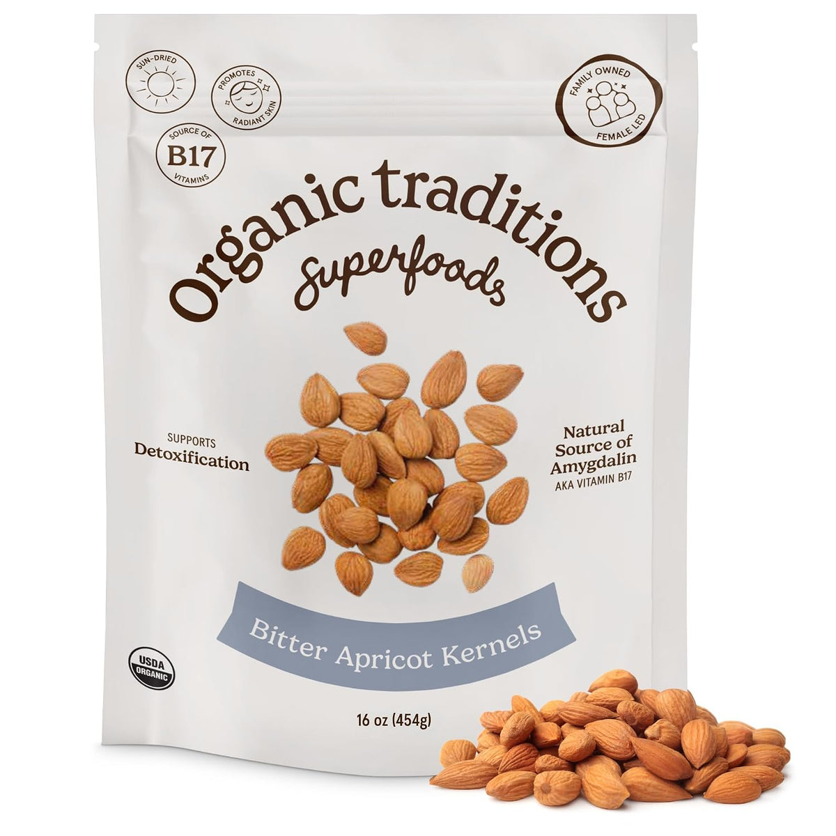 Organic Traditions Sundried Apricot Kernels Seeds