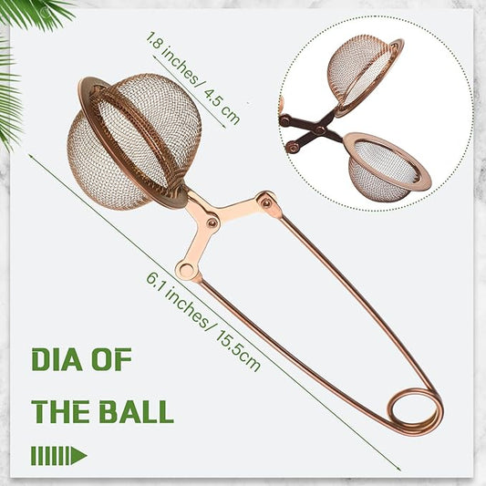 Yinder 20 Pcs Loose Leaf Tea Infuser Stainless Steel Mesh Snap Tea Ball Strainers with Handle Metal (Rose Gold)