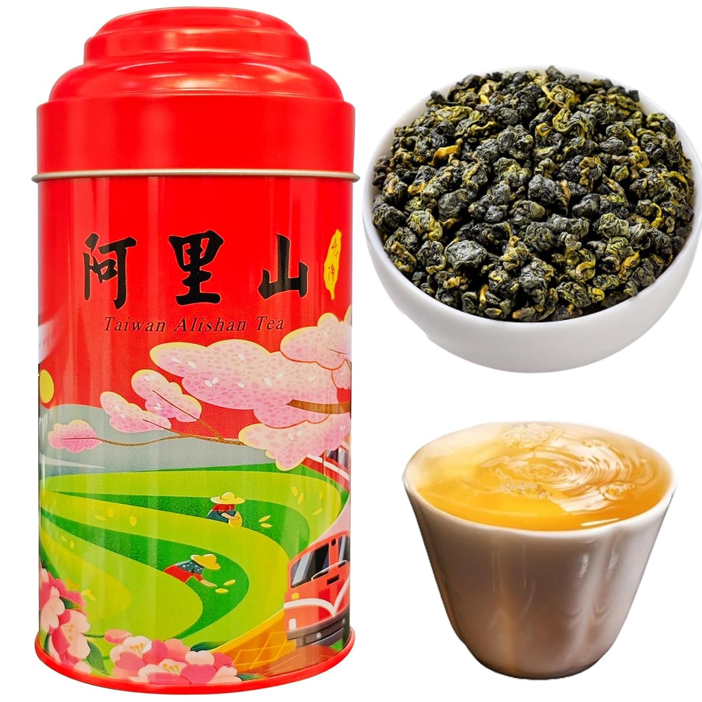 Yuexi Premium Alishan Oolong Tea Loose Leaf, 5.3oz/150g Authentic Formosa High Mountain Tea, Handcrafted Traditional Gaoshan Tea, Elegant Floral Honey Flavor, Hot &amp; Cold Brew 120 Cups 阿里山 台湾茶 高山乌龙茶