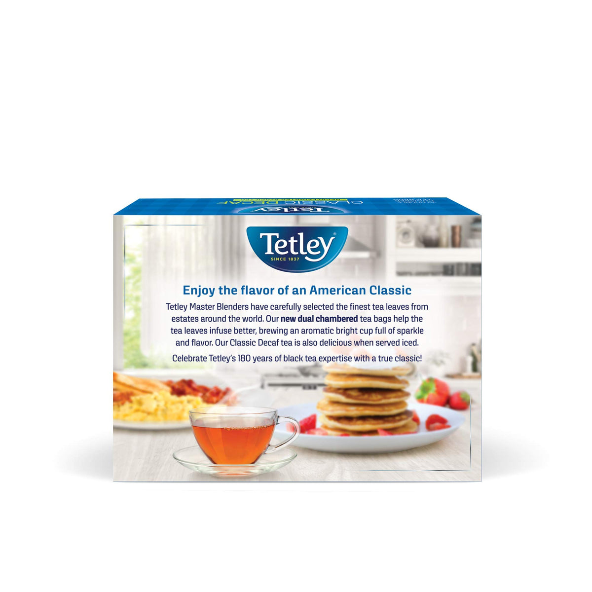 Tetley, Classic Blend Decaf Black Tea, 72 Count (Pack of 12), Hot or Iced, Smooth, Full Flavor without the Caffeine