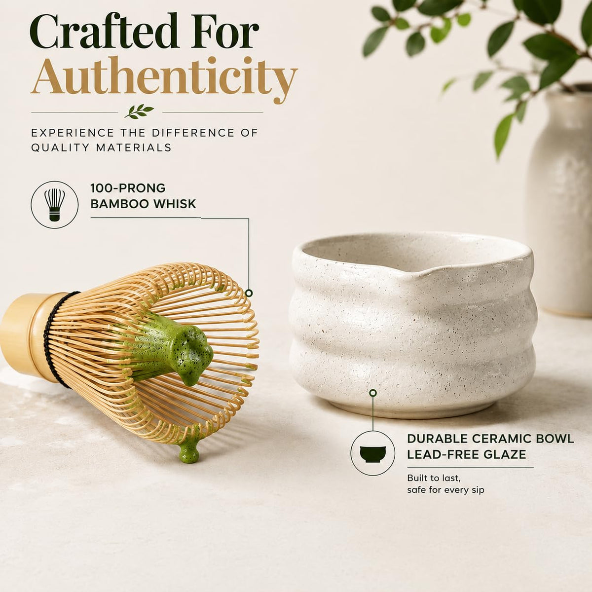 BARISTA EMPEROR® MATCHA WHISK SET PREMIUM 11pcs - Professional Matcha Kit Set with Matcha Bowl, Matcha Whisk, Milk Frother