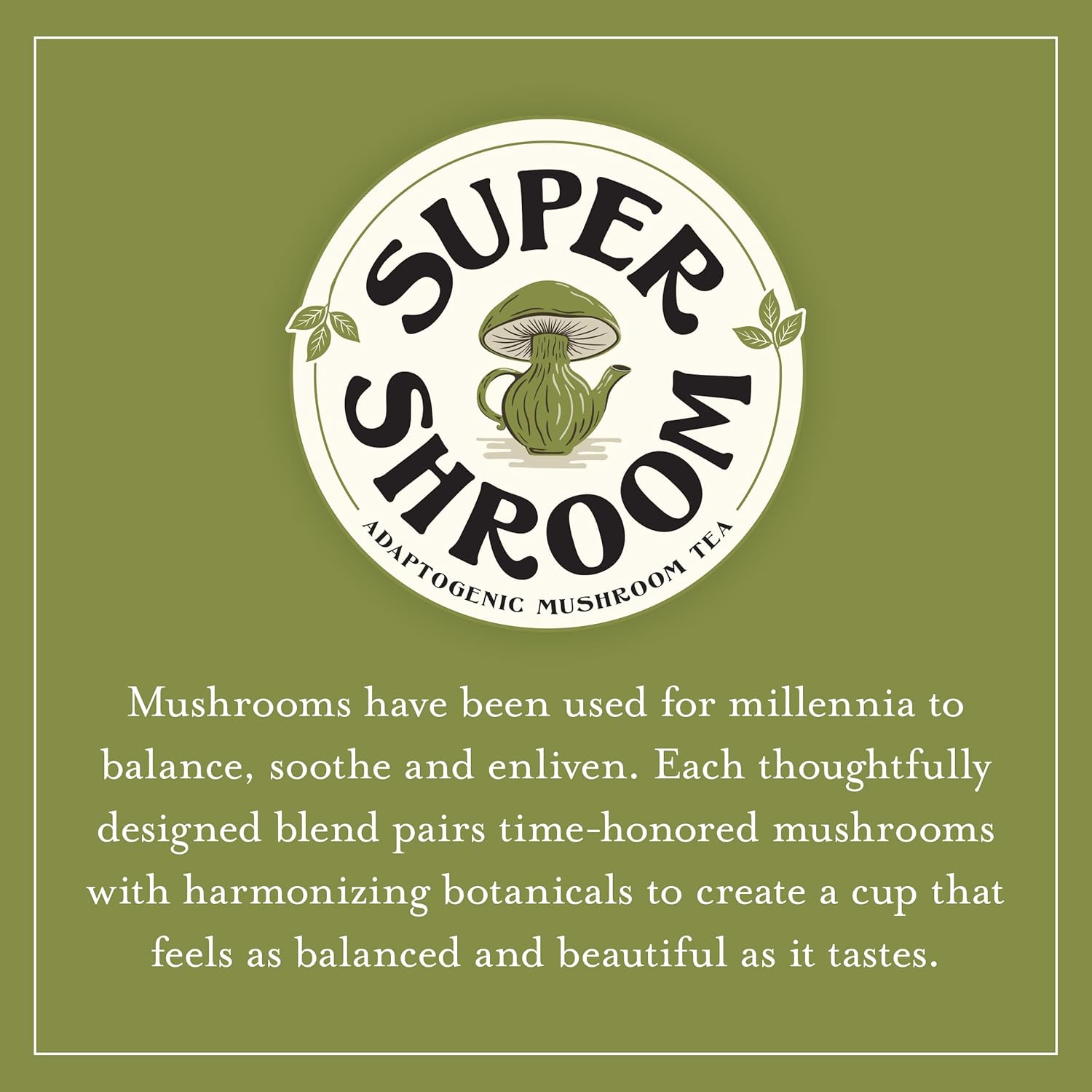 The Republic of Tea SuperShroom Calm Reishi Herbal Tea, Organic Rooibos, Cocoa and Dandelion Root Blend, Low Caffeine, Unbleached Tea Bags in Reusable Tin, 36 Count