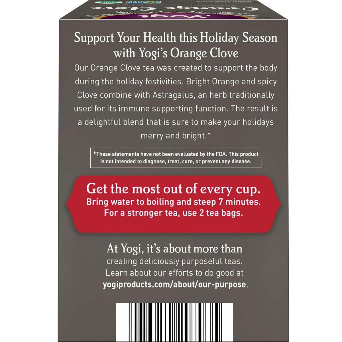 Yogi Orange Clove Organic Tea, 16 Tea Bags (4 Pack)