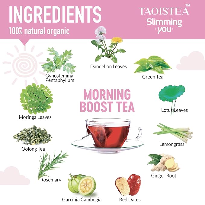 Morning Boost Tea (2 Pack), All Natural Herbal Tea, Non-GMO, Vegan (28 Tea Bags Total)