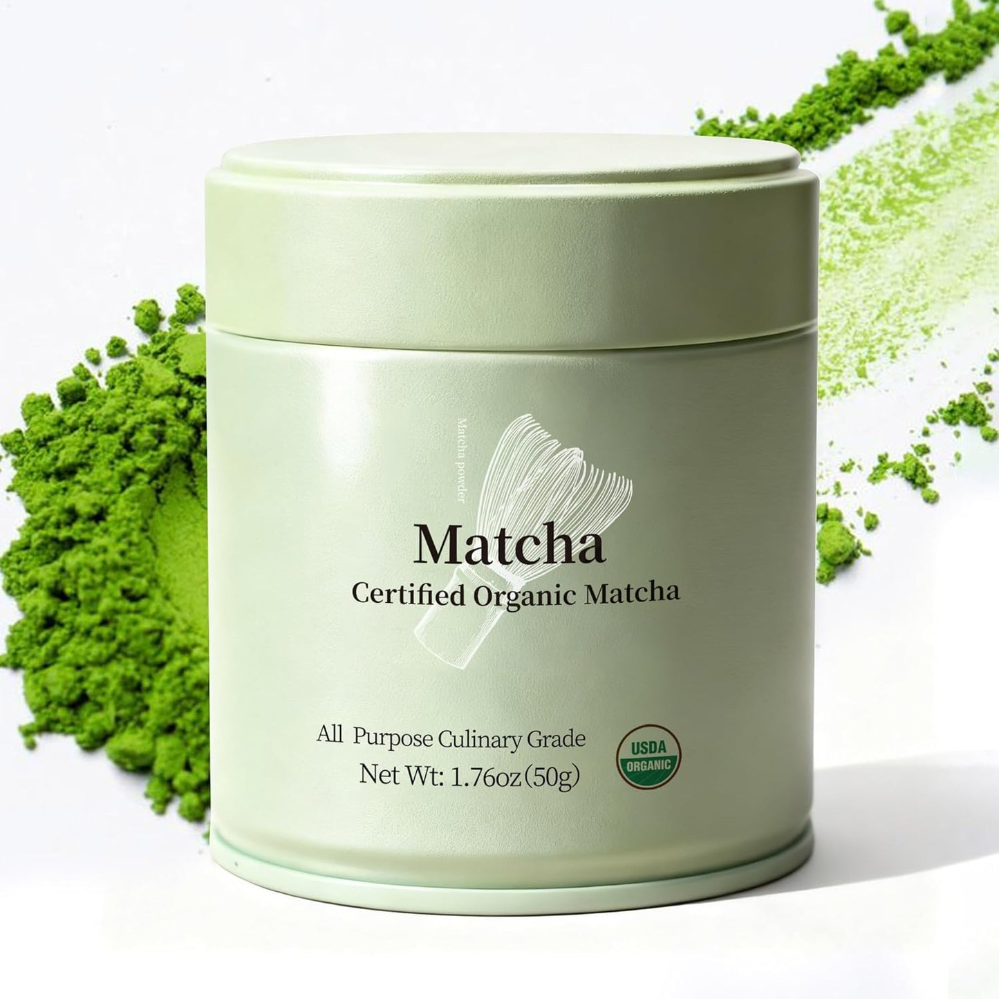 MatchAdmire Matcha Premium First Harvest USDA Certified Organic Green Tea Matcha Powder, Rich Flavor, 100% Vegan with No Fillers, Radiation-Free (50g Culinary Grade Matcha)