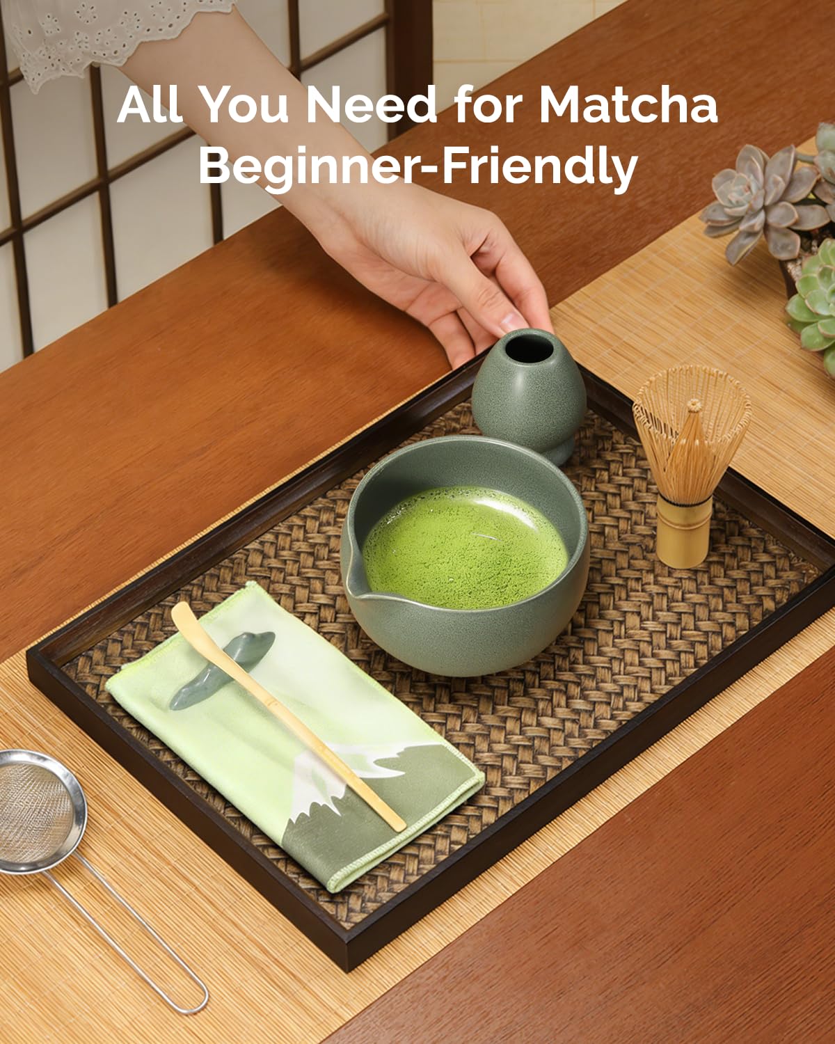 Maestri House Matcha Whisk Set, 7-Piece Kit with Spouted Ceramic Bowl