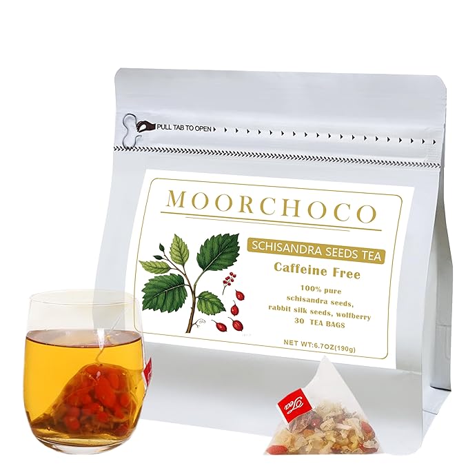 Goji Berry Tea For Men, 30 Teabags*6g - Premium Five Flavors Herbal Tea Combination - Schisandra Berries, Dodder