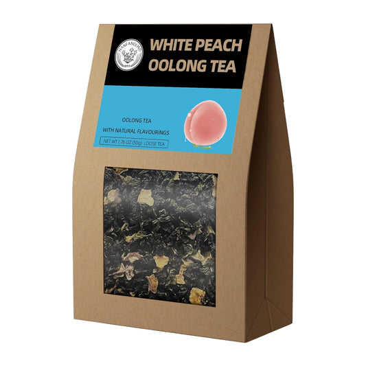 Hanfangling White Peach Oolong Tea, Refreshing, Caffeine Alternative, Fresh Sweetness of White Peach and Aromatic Taste of Oolong Tea Loose Leaf