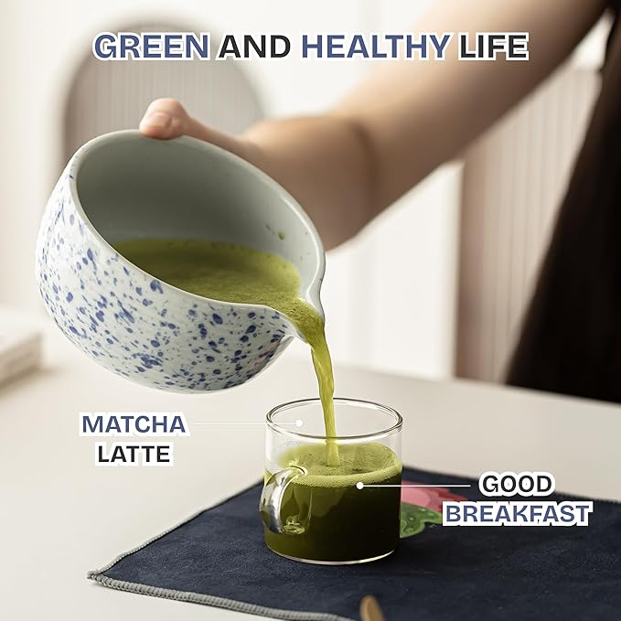 Matcha Whisk Set Black, 8 Pcs Matcha Set with Bowl (Chawan)/Whisk/Holder & Accessories, Matcha Kit for Ceremony, Traditional Tea Set for Making Latte, Gift for Family/Friends