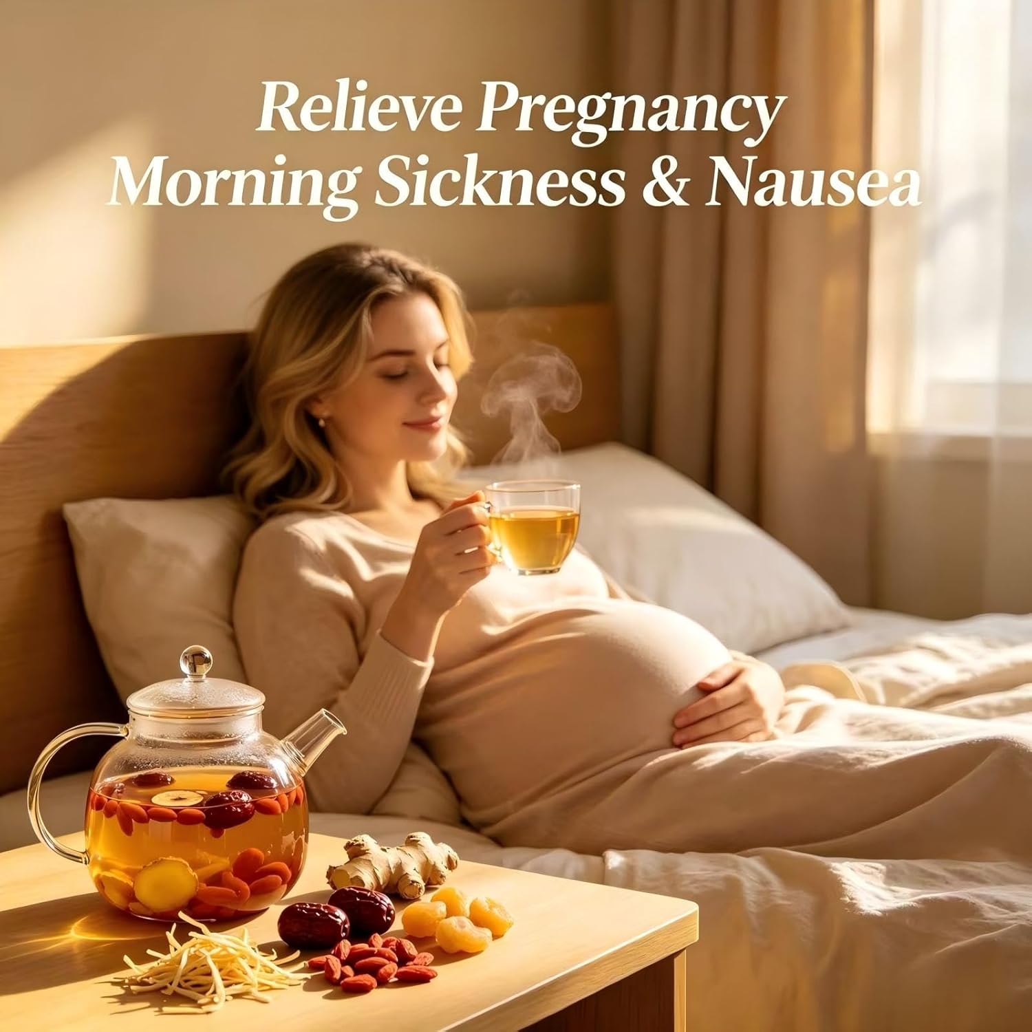 Eastrue Ginger Goji Berry Tea-Traditional Chinese Herbal Tea for Women with Jujube Red Dates,Longan, Supports Pregnancy Nausea Relief & Morning Sickness,Postpartum Essentials & Mothers Milks Lactation Tea,Caffeine Free, Organic,(200g/20Bags)
