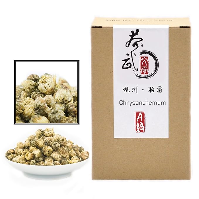 ChaWuWarmSun [A] Chrysanthemum Tea,3.5oz/100g,White Chrysanthemum Bud,HangZhou TongXiang Tai Ju,Chinese Flower Tea