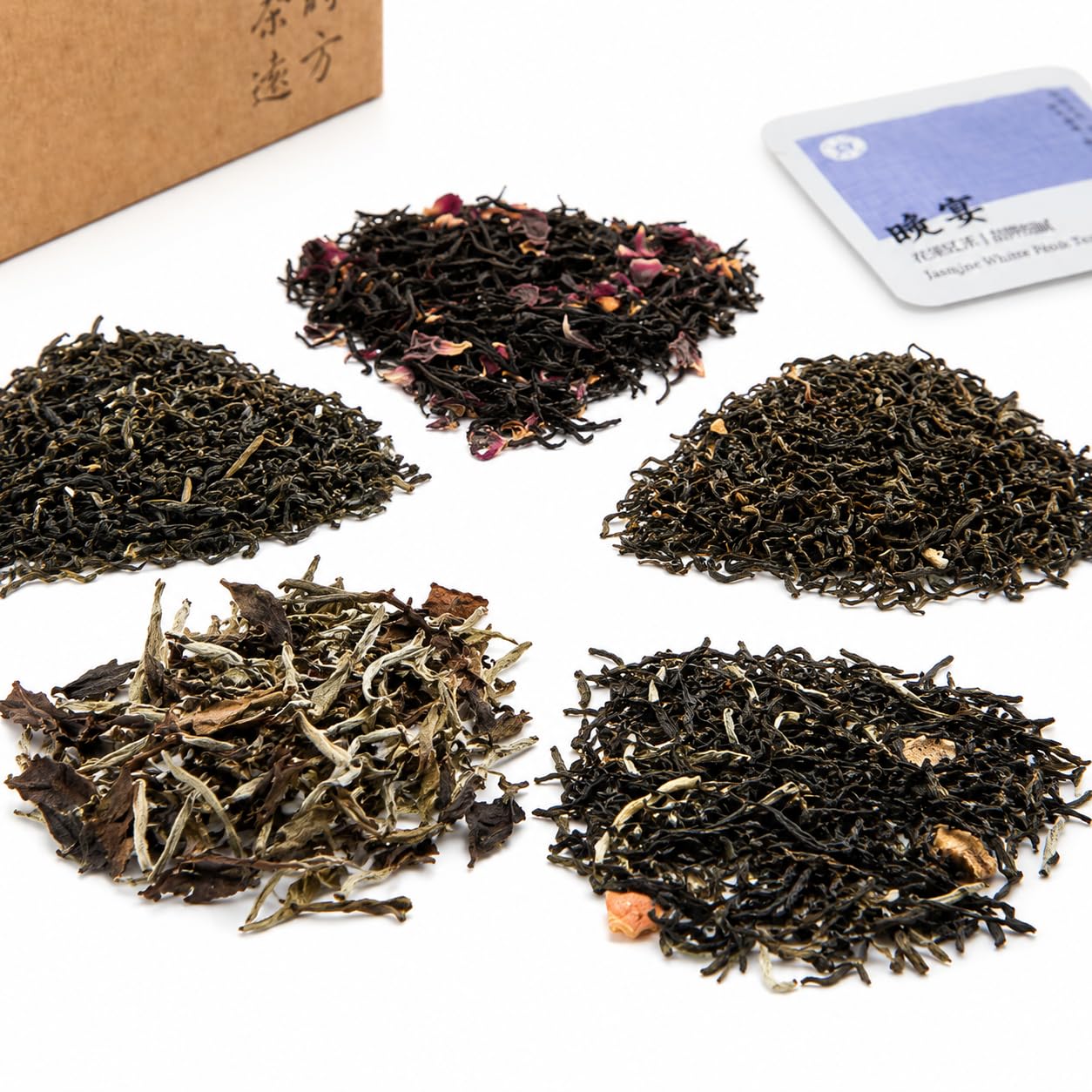 RIANTEA Organic Tea Bags 100% Natural Loose Tea Leaves 5 Flavors Mixed Naturally Premium Organic Loose Leaf Bags Suitable for Gifts Office Reception (20 Counts)