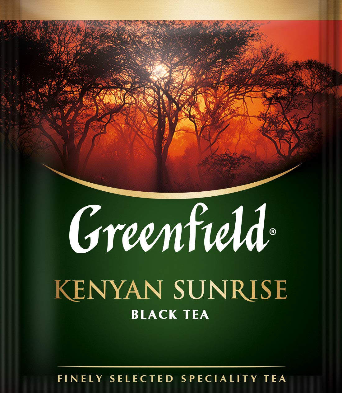 Greenfield Kenyan Sunrise Black Tea - 100 Individually Wrapped Tea Bags - Bold and Rich Kenyan Black Tea from Kericho Highlands - Single Origin Afternoon and Breakfast Tea - 7.05 oz