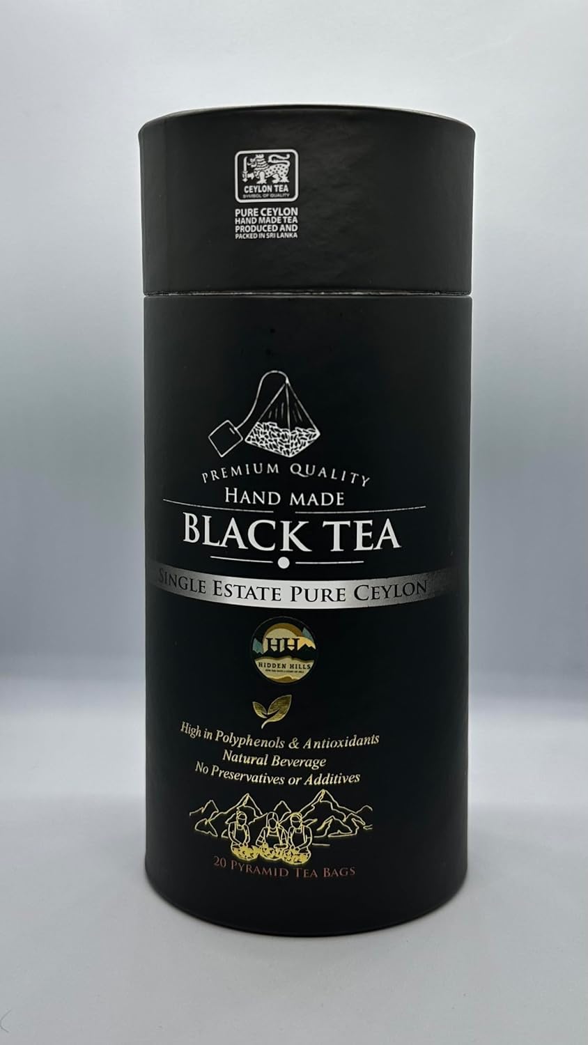 Hidden Hills Black Tea - Premium Quality Single Estate - Ceylon Tea (20 Tea Bags, 50g)