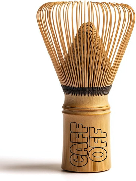 Traditional Japanese Caff Off Bamboo Matcha Whisk Chasen – 100 Prong Handcrafted Whisk - Natural Bamboo - Perfect for Whisking All Types Of Matcha