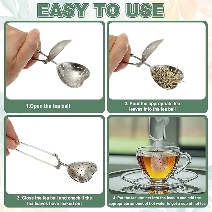 uxcell 1 Pcs Tea Infuser, Stainless Steel Loose Leaf Tea Infuser Filter, Long Handle Tea Steeper Strainers for Cup and Teapot for Tearoom Office Home, Shell Shaped Silver
