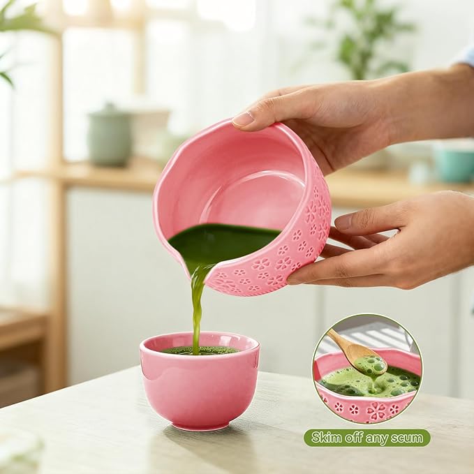 Matcha Whisk Set, 7 Pcs Matcha Making Kit with Matcha Bowl, Matcha Whisk and Holder, Bamboo Scoop, Scoop Rest