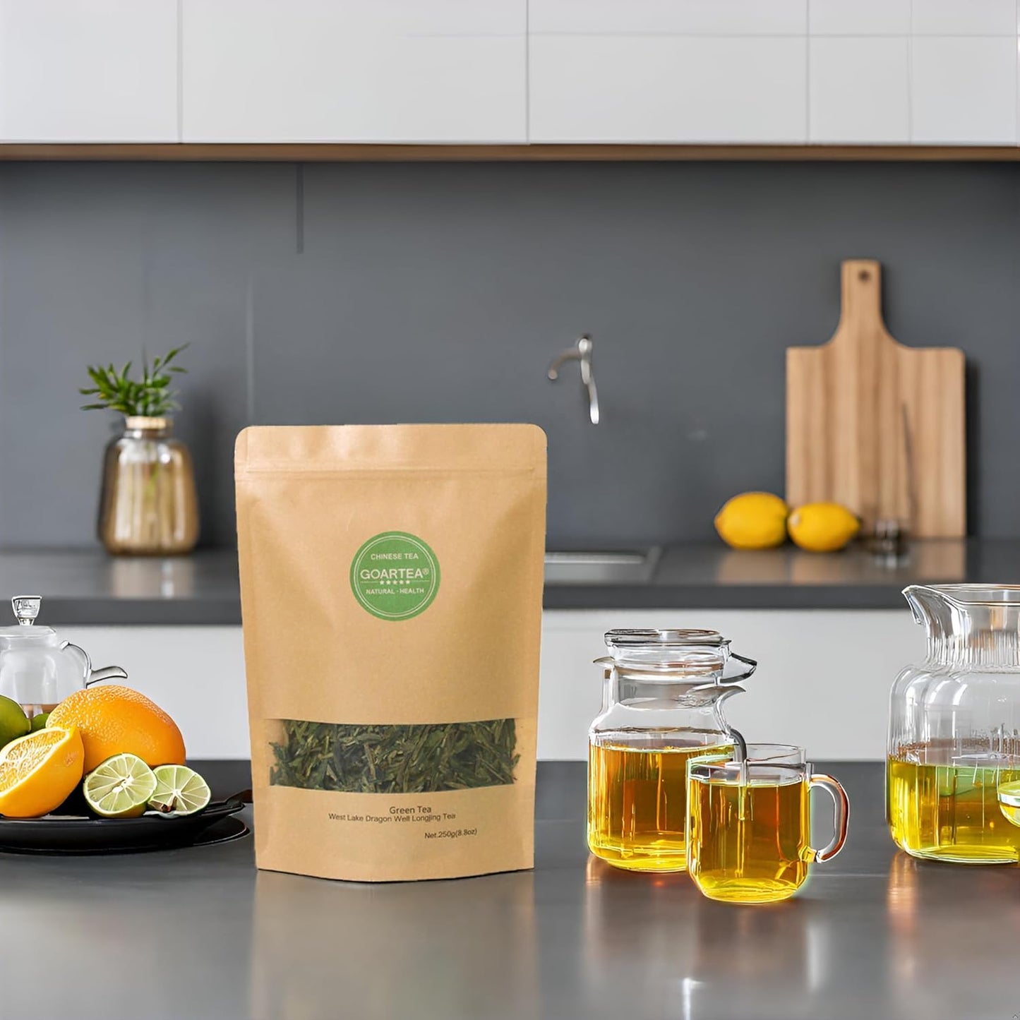 GOARTEA - Dragon Well Longjing Green Tea - 250g / 8.8oz West Lake Long Jing Green Tea - Loose Leaf Chinese Spring Xihu Dragonwell