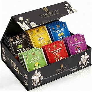 Wissotzky Artisanal Tea Chest Box, Assorted Flavors of Black & Herbal Tea Bags (42 Tea Bags) 6 Flavors | Mothers Day Gift | Tea Sampler Variety Pack | Tea Gift Set | Individually Wrapped | Corporate & Holiday Gifts | Certified Kosher