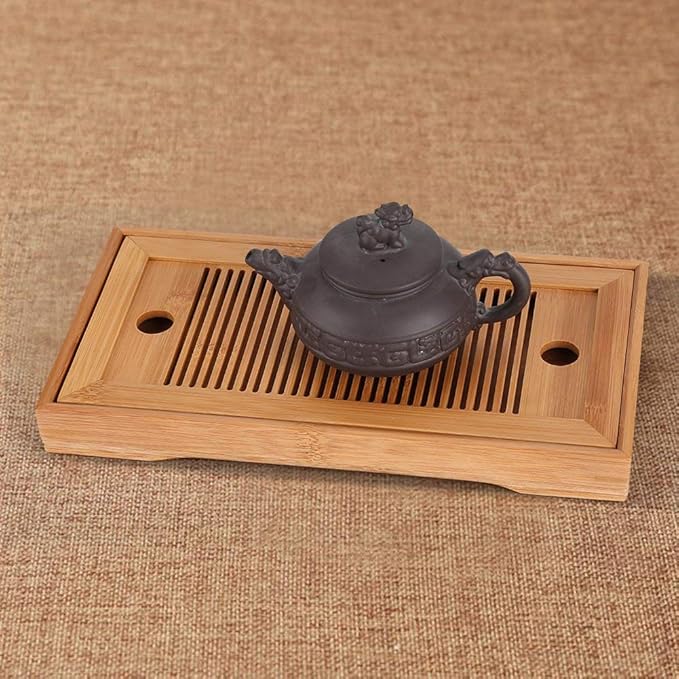 Tasteful Japanese/Chinese Gongfu Tea Table, Serving Tray Box Reservoir & Drainage Type for Teahouse Home Office
