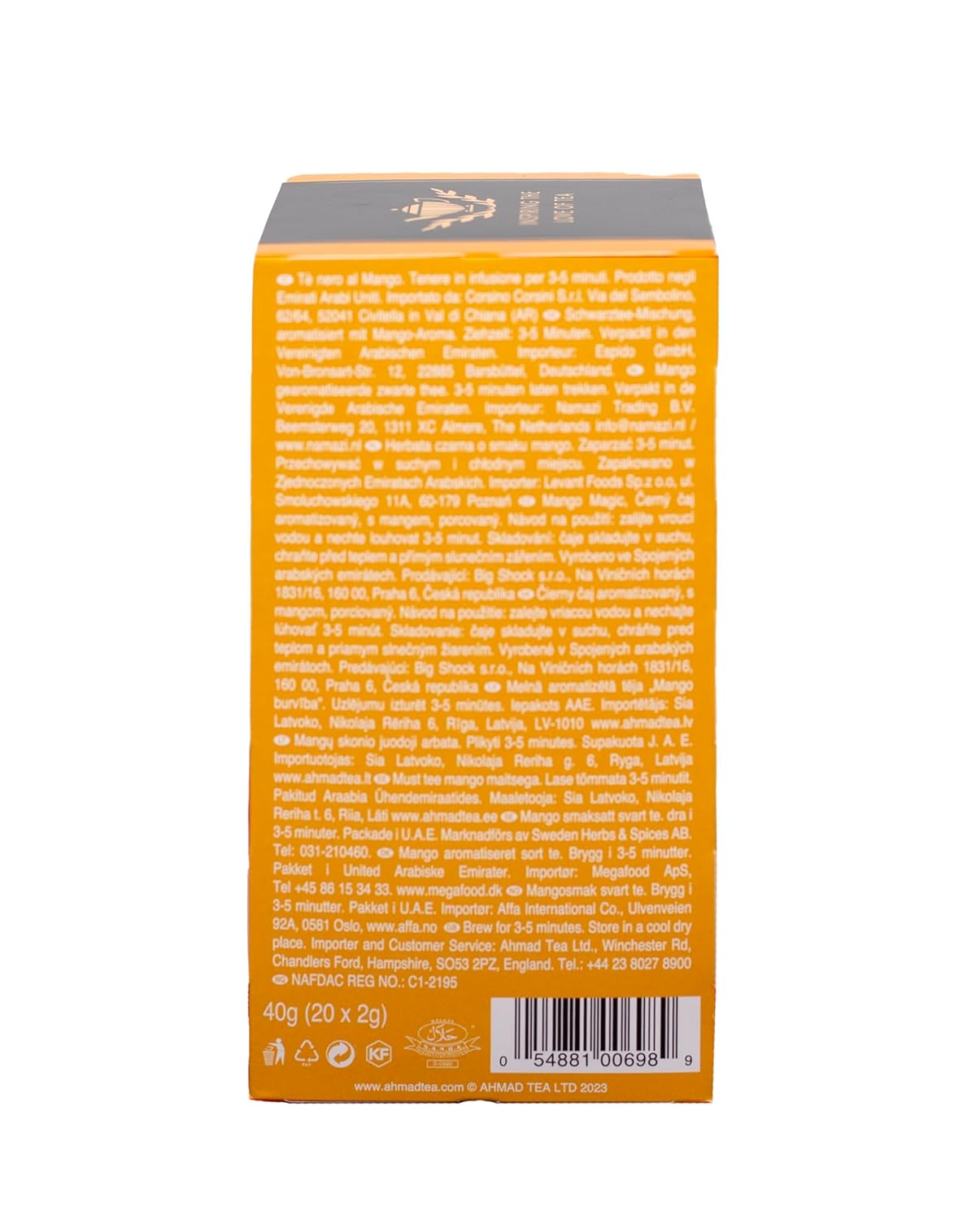 Ahmad Tea Mango Magic Black Tea, 20-Count Boxes (Pack of 6)