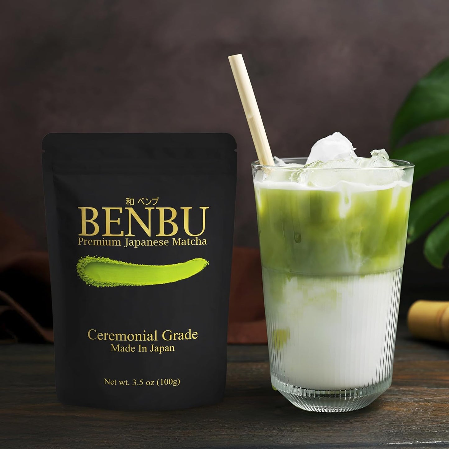 BENBU Matcha Powder - Ceremonial Grade, First Harvest, Stone-Milled in Japan, Authentic Japanese Green Tea, No Additives, 3.5 oz (100g) Pouch
